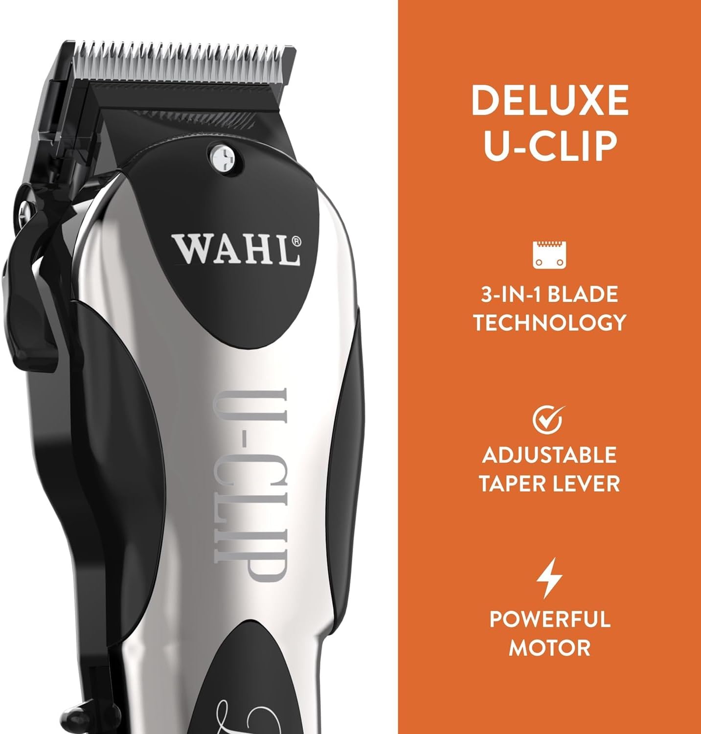 Wahl Pro Animal Deluxe U-Clip - Dog & Cat Trimmer with 3 Cutting Lengths & 7 Attachment Combs - Premium Grooming Tools for Light & Medium Coats - Black & Chrome - Image 4