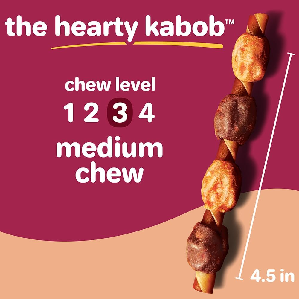 Hartz Oinkies Hearty Kabobs Rawhide‑Free Dog Treats, High‑Protein, Long‑Lasting Highly Digestible Chews Made with Real Chicken, Duck, Sweet Potato & Carrot, 18 Count - Image 7