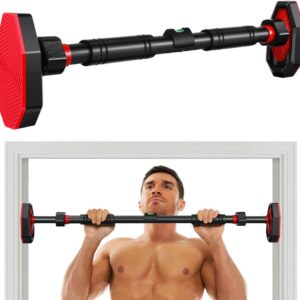 Ciieeo Adjustable Pull up Bar for Doorway with Secure Locking No Drill Installation Comfortable Grip Portable Home Gym Strength Training Equipment 39.37 Inch