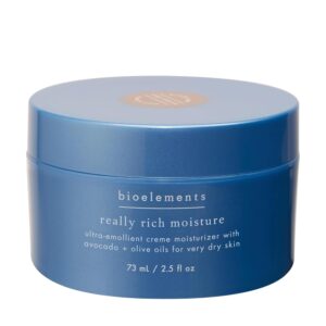Bioelements Really Rich Moisture – 2.5 fl oz – Ultra Emollient Cream Facial Moisturizer for Very Dry Skin – Vegan, Gluten Free – Never Tested on Animals
