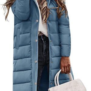 Womens Winter Long Puffer Coat Thicken Ladies Quilted Jacket Puffy Padded Zip Hood Parka Side Zipper Trendy 2026