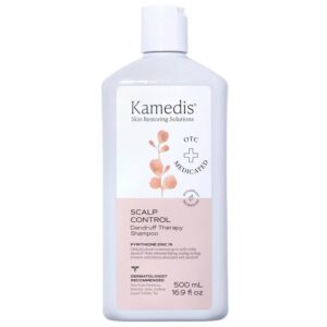 KAMEDIS Anti Dandruff Shampoo, Triple Power Formula: 1% Zinc Pyrithione, Salicylic Acid & Soap Nut Pure Extract. Itch, Flaky & Seborrheic Dermatitis Relief. Unisex. Parabens & Dyes Free. 16.9 Fl Oz