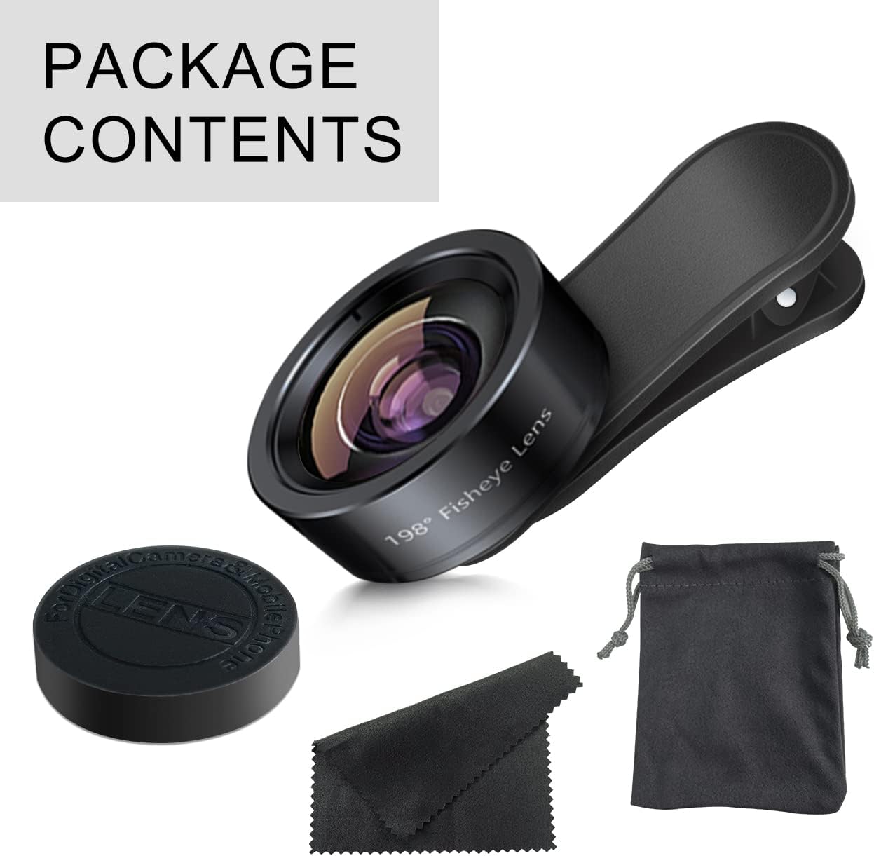 KEYWING Fisheye Lens 198° Fish Eye Phone Camera Lens Kit for iPhone Fish Bowl Camera Lens Attachments for iPhone Samsung Smartphone Black - Image 7