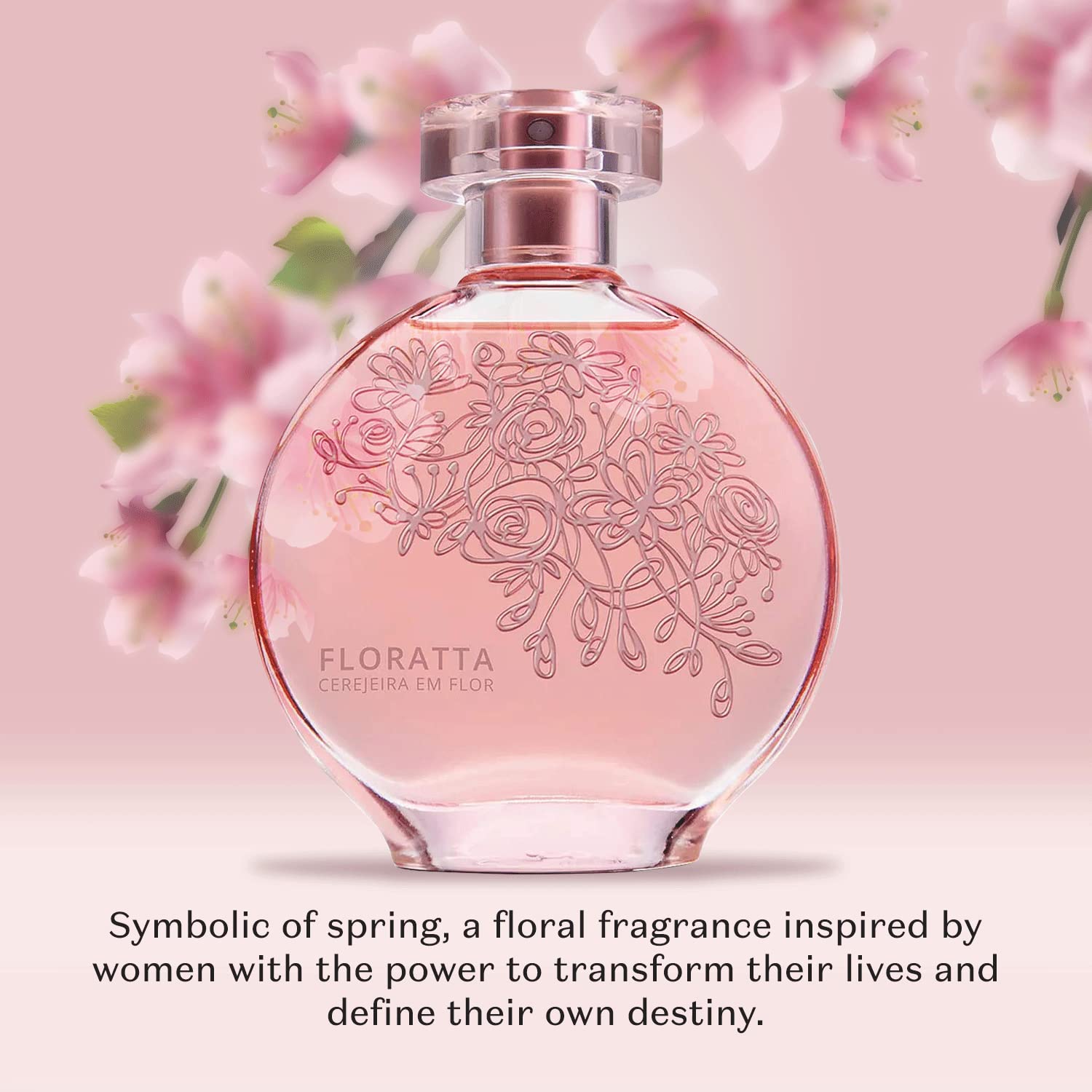 O Boticário Floratta Cherry Blossom Eau de Toilette, Long-Lasting, Fruity Floriental Fragrance Perfume for Women, 2.5 Ounce - Image 4