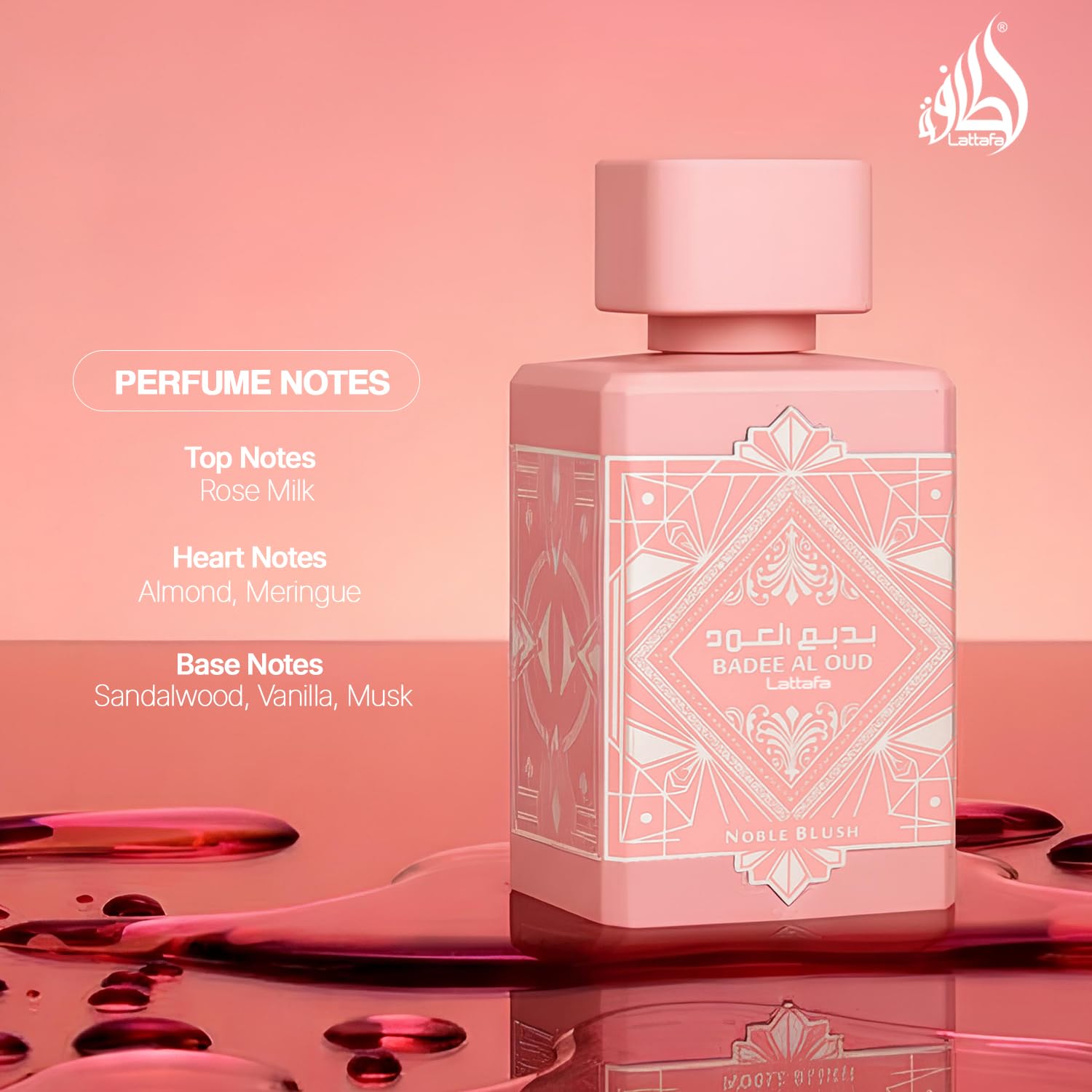 Lattafa Bade'e Al Oud Noble Blush for Unisex Eau de parfum Spray, 3.4 Ounce / 100 Ml - Image 5