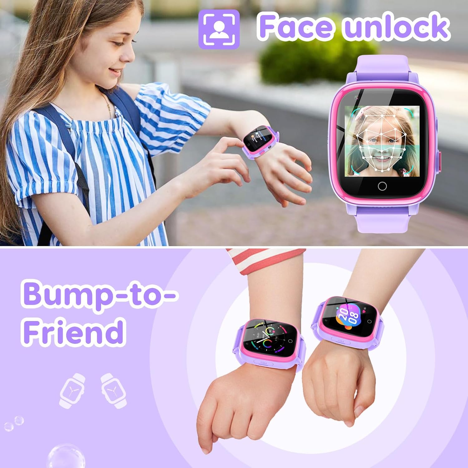cjc 4G Smart Watch for Kids with GPS Tracker, Globally Applicable, Texting and Calling, Kids Watch for Ages 4-12 - Includes Video Call, Chat, SOS Alerts, App - Fun & Educational Birthday Gift Idea - Image 6