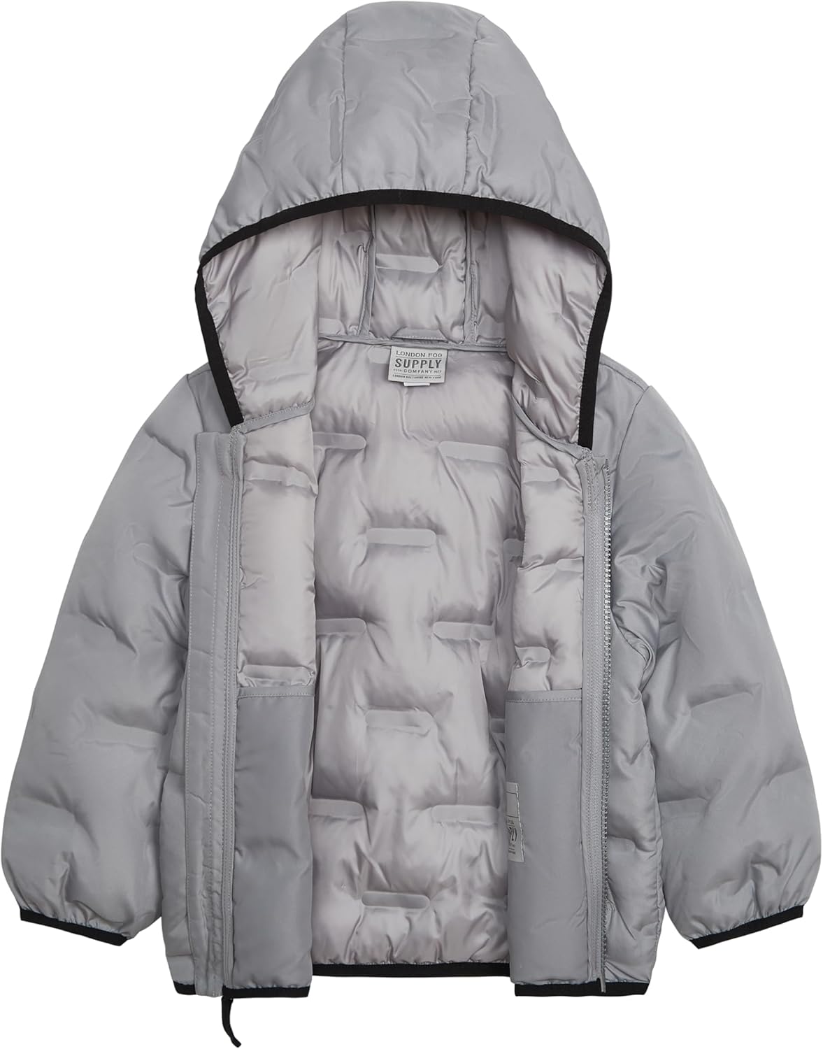LONDON FOG girls Midweight Quilted Puffer Jacket Hooded Coat - Image 2