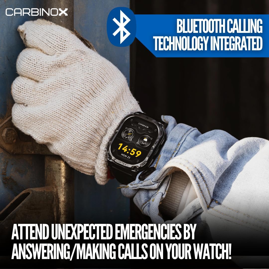 CARBINOX Vortex Smartwatch (Answer/Make Calls), Military-Grade Rugged Fitness Tracker, IP69K Waterproof, Sport Design for Active Lifestyles - Image 5