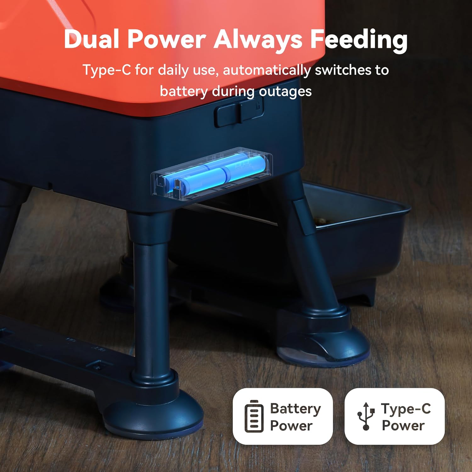 Automatic Dog Feeder for Large Dogs, 14L Capacity, Remote Feeding, Anti-Blockage System, Timed Auto Dog Food Dispenser, 2.4G WiFi App Control,Dual Power Supply,Stainless Steel Bowl - Image 7