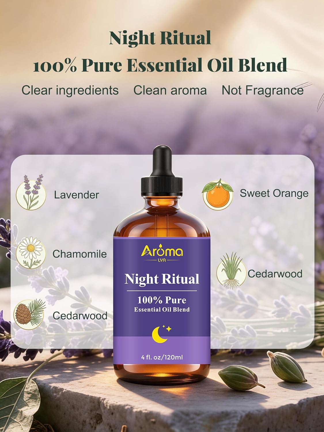 Night Ritual — A 100% Pure Essential Oil Blend Unwind-Ready Aroma for Your Nightly Routine, Essential Oils for Diffusers for Home - Image 2