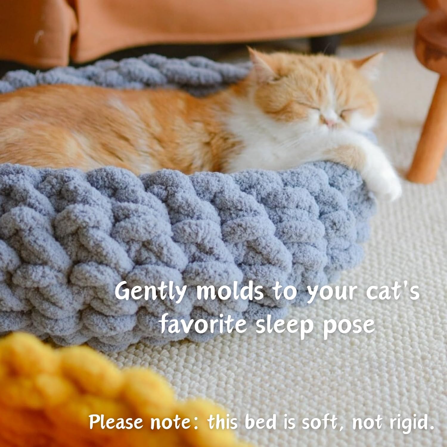 Cat Nest Bed - Premium Self Warming Handwoven Washable Extra Soft Round Cave House for Indoor Kitten & Kitty, Small & Large (Cloud White,Medium) - Image 2