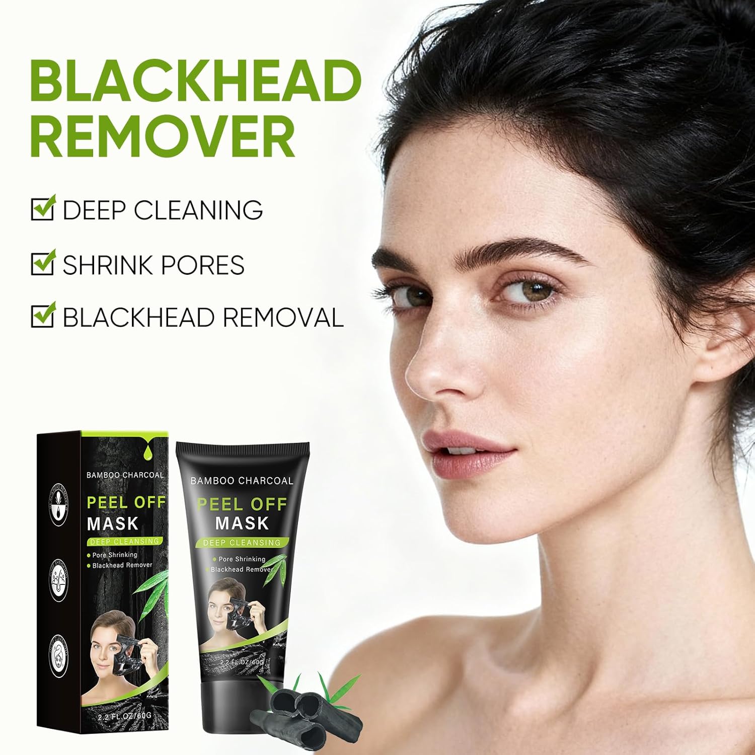 IREV Blackhead Remover Mask, Bamboo Charcoal Peel Off Mask, Charcoal Face Mask for Deep Cleansing, Blackheads, Acne, Dirts, Pores And Skin Oil, Suitable for All Skin Types - Image 7