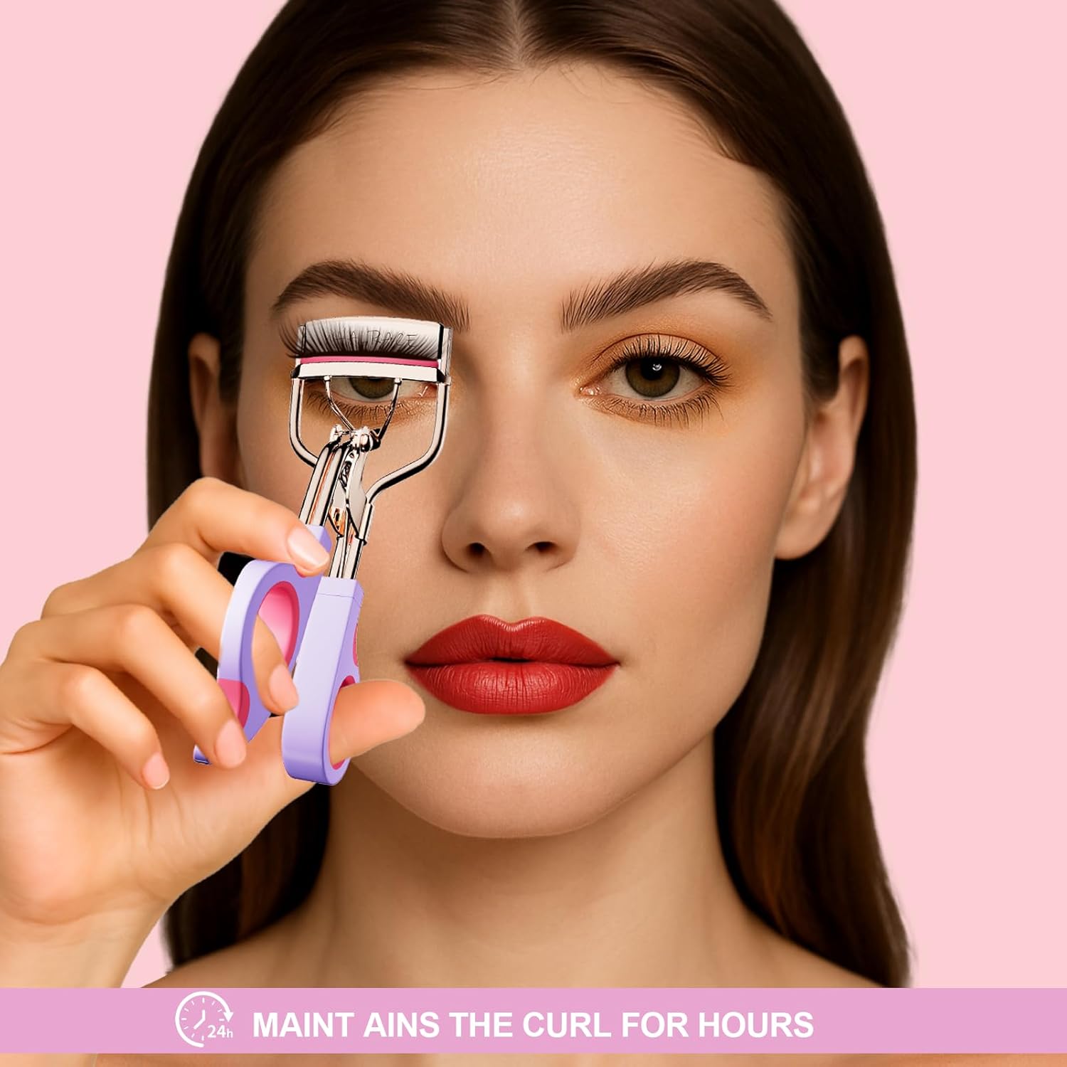 Eye Lash Curler with 6 Replacement Pads, Whalrace Eyelash Curlers Superior Curling Effect, Beautiful and Easy to Identify, Valentine's Day Gift for Her, Beauty Enthusiasts -Rose Gold Purple Red - Image 6