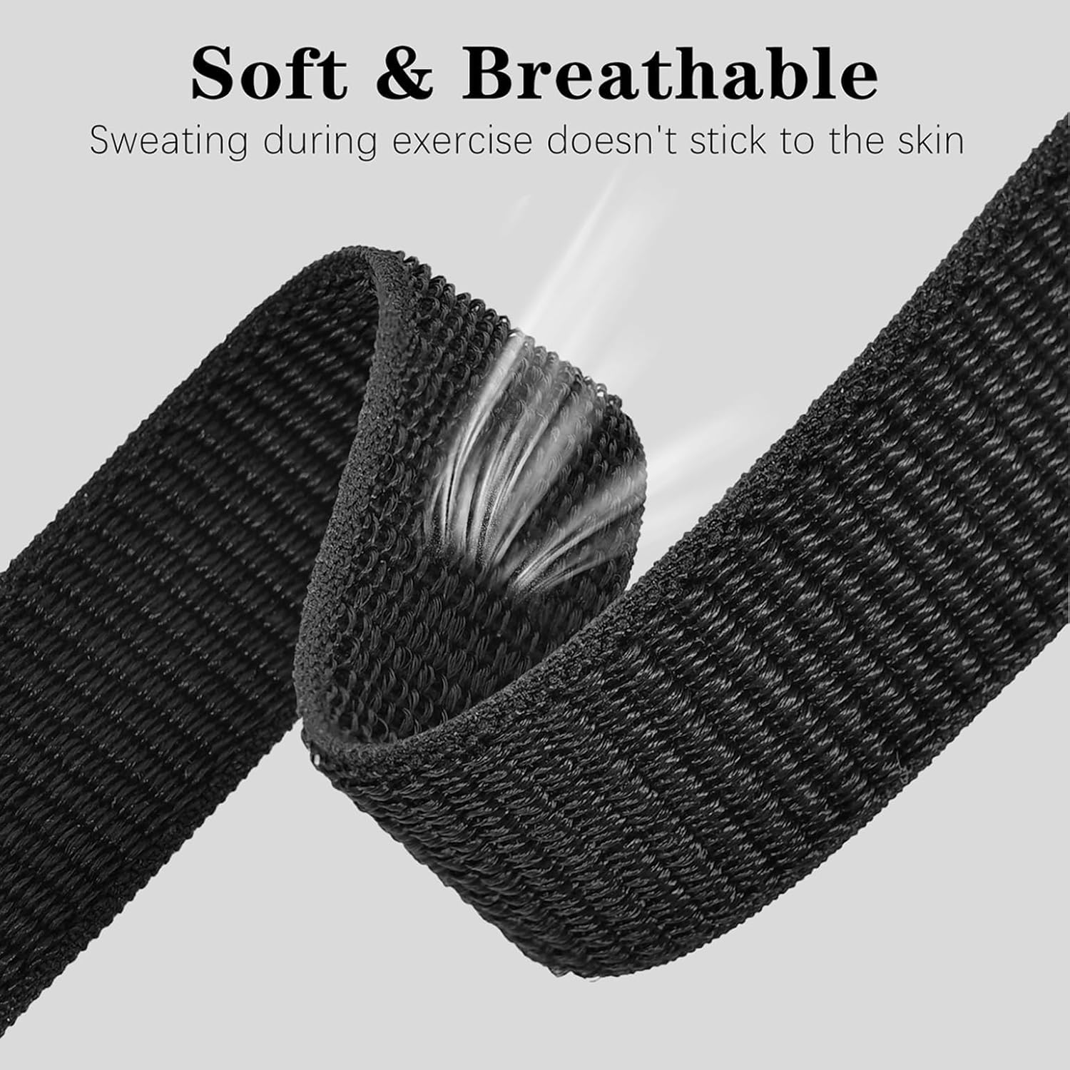 5 Pack Nylon Loop Wristband Compatible with Hume Band Replacement, Hook and Loop Breathable Soft Strap for Fitness Tracker Women Men - Image 2