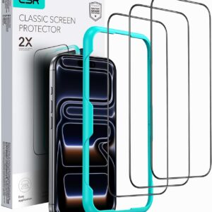 ESR 3 Pack for iPhone 16 / iPhone 15 Screen Protector, [9H Hardness] [Military Grade Shatterproof] Full Coverage Tempered Glass Film with Easy Installation Tool, HD Clear, Scratch Resistant