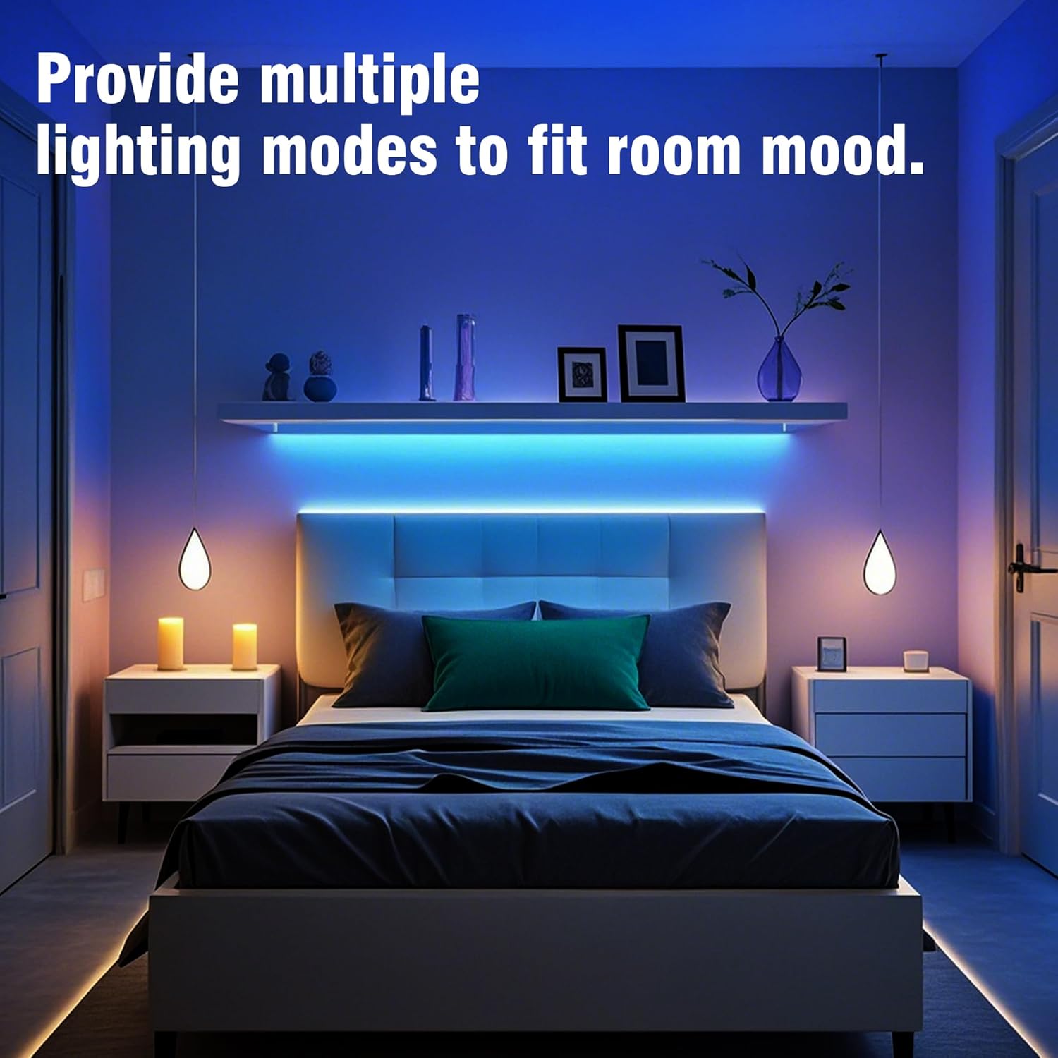 VOLIVO 100ft Led Strip Lights for Bedroom, Color Changing Led Light Strips Kit with Bluetooth App Control and IR Remote, RGB Music Sync Lighting for Room, Home Decor - Image 4