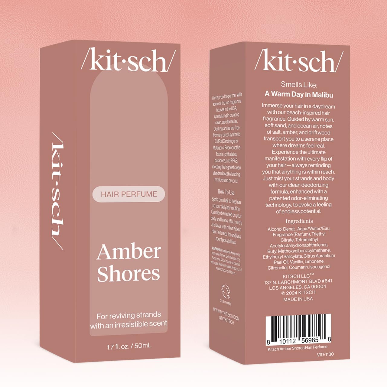 Kitsch Hair Perfume for Women - Amber Shores | Clean, Deodorizing & Patented Odor-Eliminating Technology Hair Spray & Body Mist - Freshen Hair, Body & Pillows - Woody Aquatic Scent - 50mL - Image 9