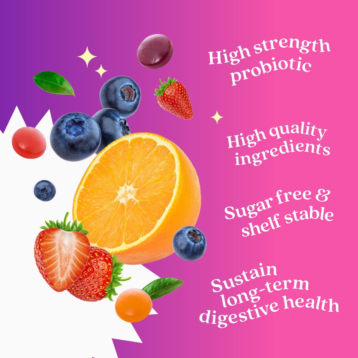 BeLive Probiotic Gummies - Probiotics with 5 Billion CFUs for Digestive Health, Men, Women & Kids - for Immune Support, Sugar Free & Vegan | 60 Ct – Blueberry, Strawberry & Orange - Image 3