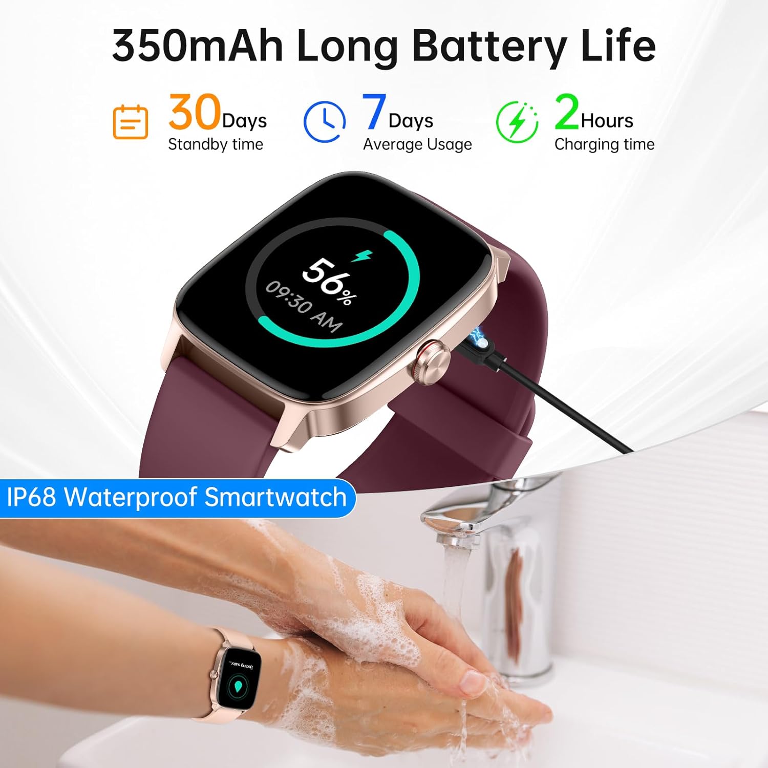 Smart Watches for Women Men with Bluetooth Call & AI Voice, 1.85" HD Fitness Tracker with Heart Rate SpO2 Sleep Monitor, 100+ Sports Modes,Mini Games, IP68 Waterproof Smartwatch for Android iOS Phones - Image 8