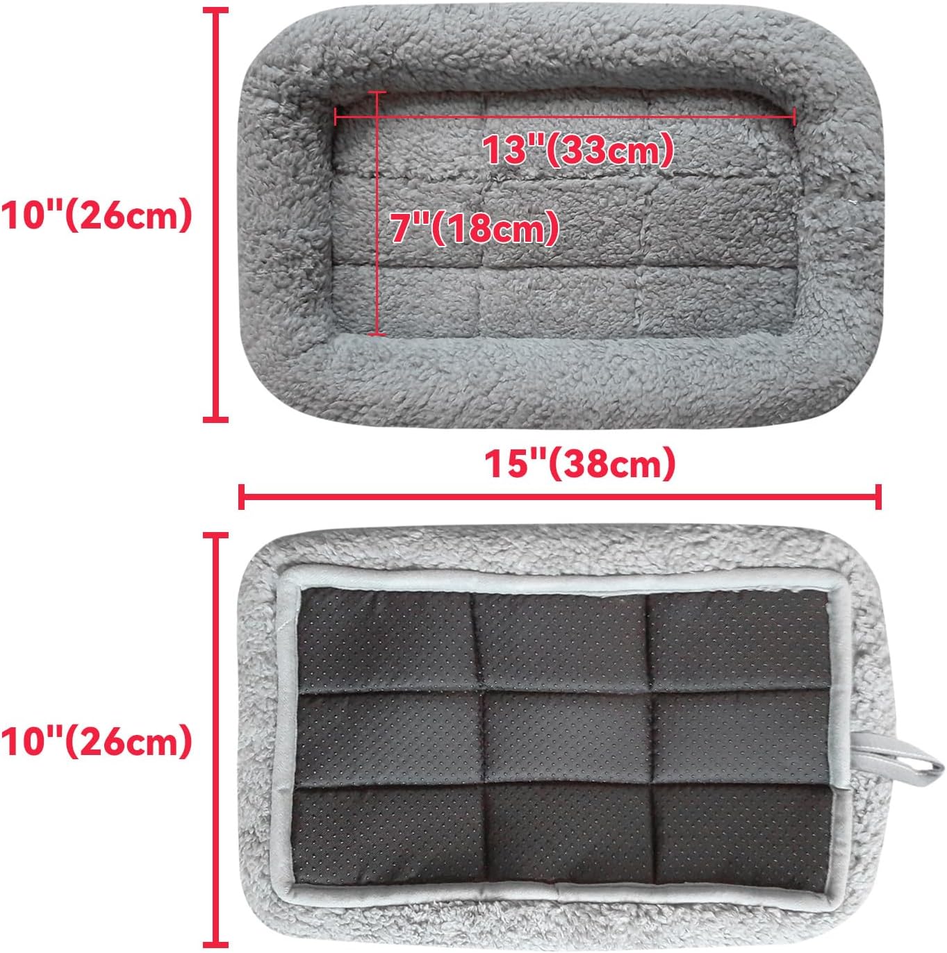 Enjoying Cat Mat Bed 10" x 15" Pet Bed with Pillow Around for Puppy Kitten Curled Sleeping Beds for Carrier/Crate Small Dog Cushion, Anti Skid Bottom, Small - Image 2