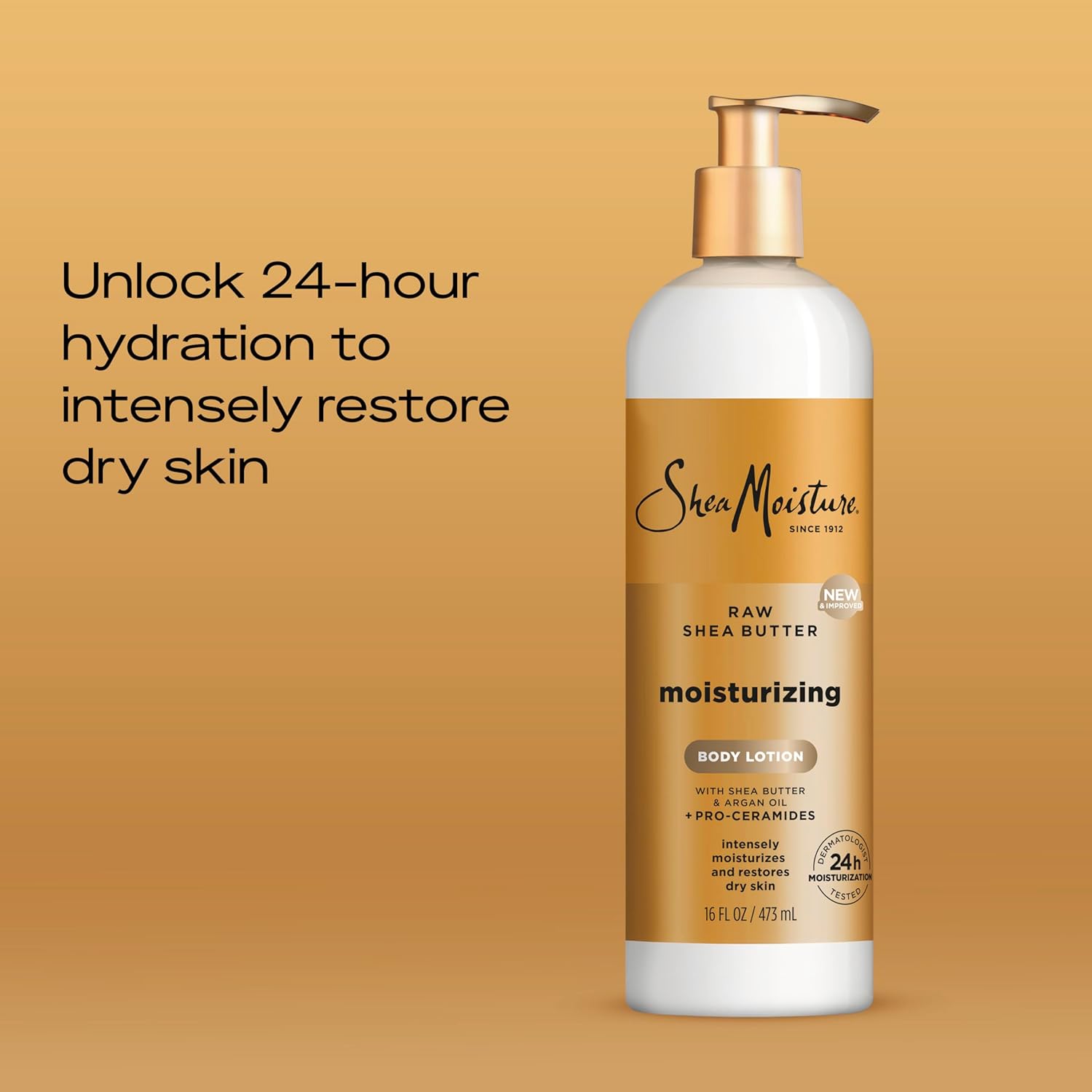 SheaMoisture Moisturizing Body Lotion with Raw Shea Butter, Argan Oil and Pro-Ceramides, Restoring Dry Skin, 24H Moisturizing 16 oz - Image 3
