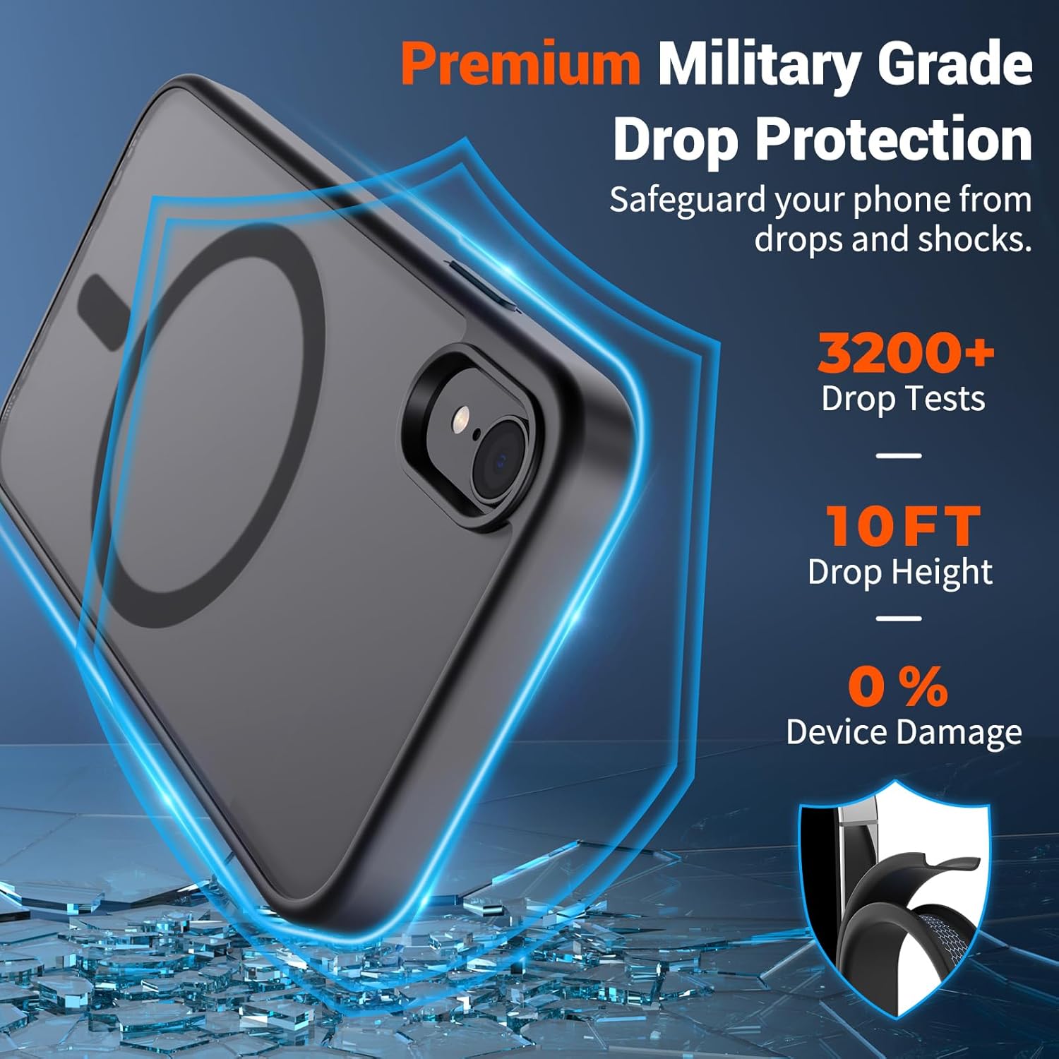 SUPFINE Magnetic for iPhone XR Phone Case(Compatible with MagSafe)(Military Grade Drop Protection) Slim Translucent Matte Shockproof with Anti-Fingerprint Phone Cover,Black - Image 3