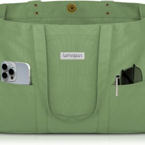 HOMESPON Large Canvas Tote Bag for Women Everything Bag with Pockets and Laptop Sleeve