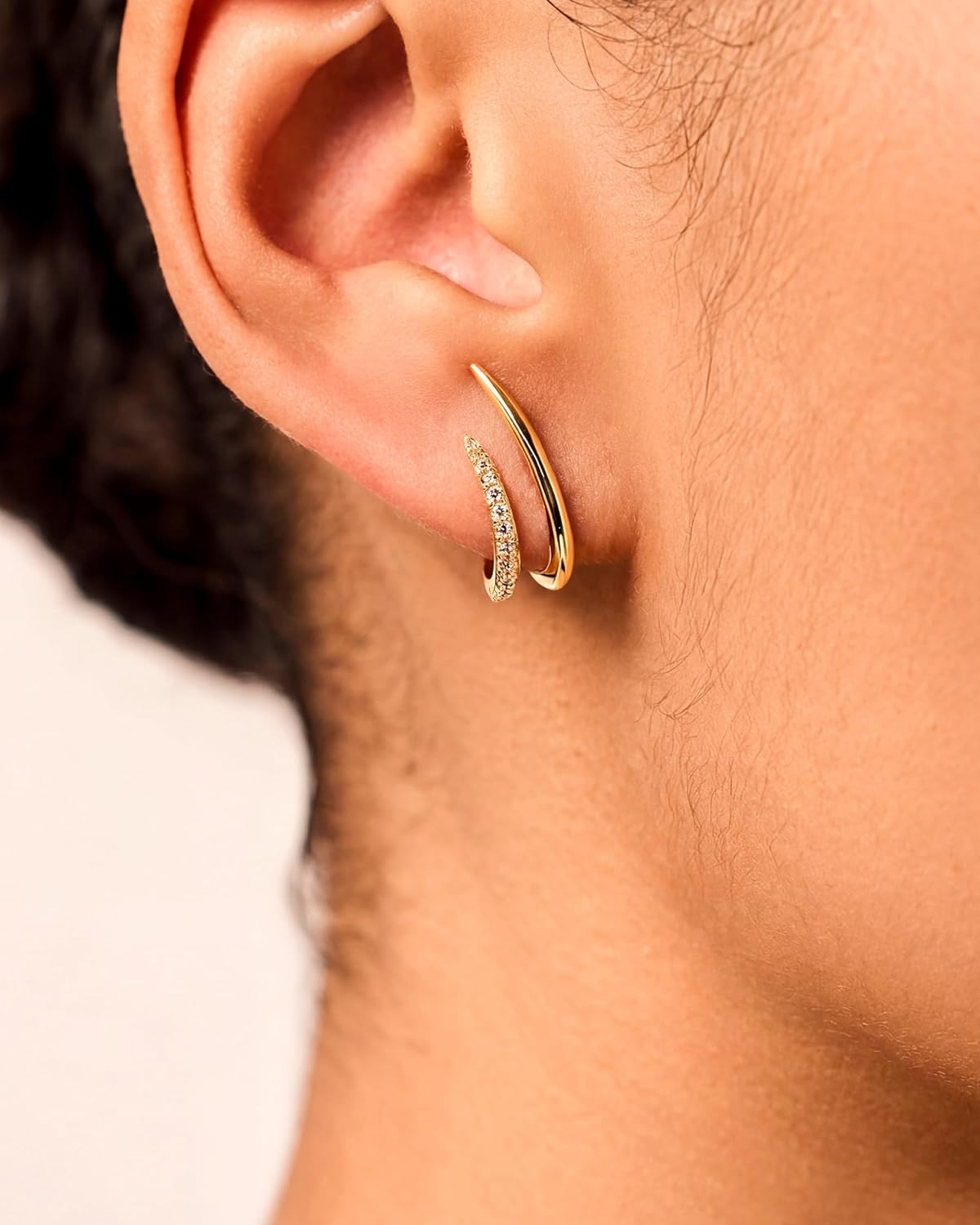 MUMREUES Gold Earrings for Women Trendy 14K Gold Plated Stud Earrings Dainty Minimalist Simple Hypoallergenic Earrings Jewelry Gift for Her - Image 2