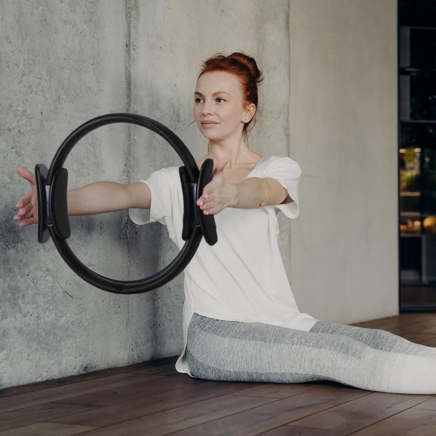 Syhood Pilates Ring 11. 81 Inch Pilates Circle Yoga Ring Magic Lightweight Flexible Workout Equipment for Fitness Physical Therapy Resistance Exercise Arms Legs - Image 5