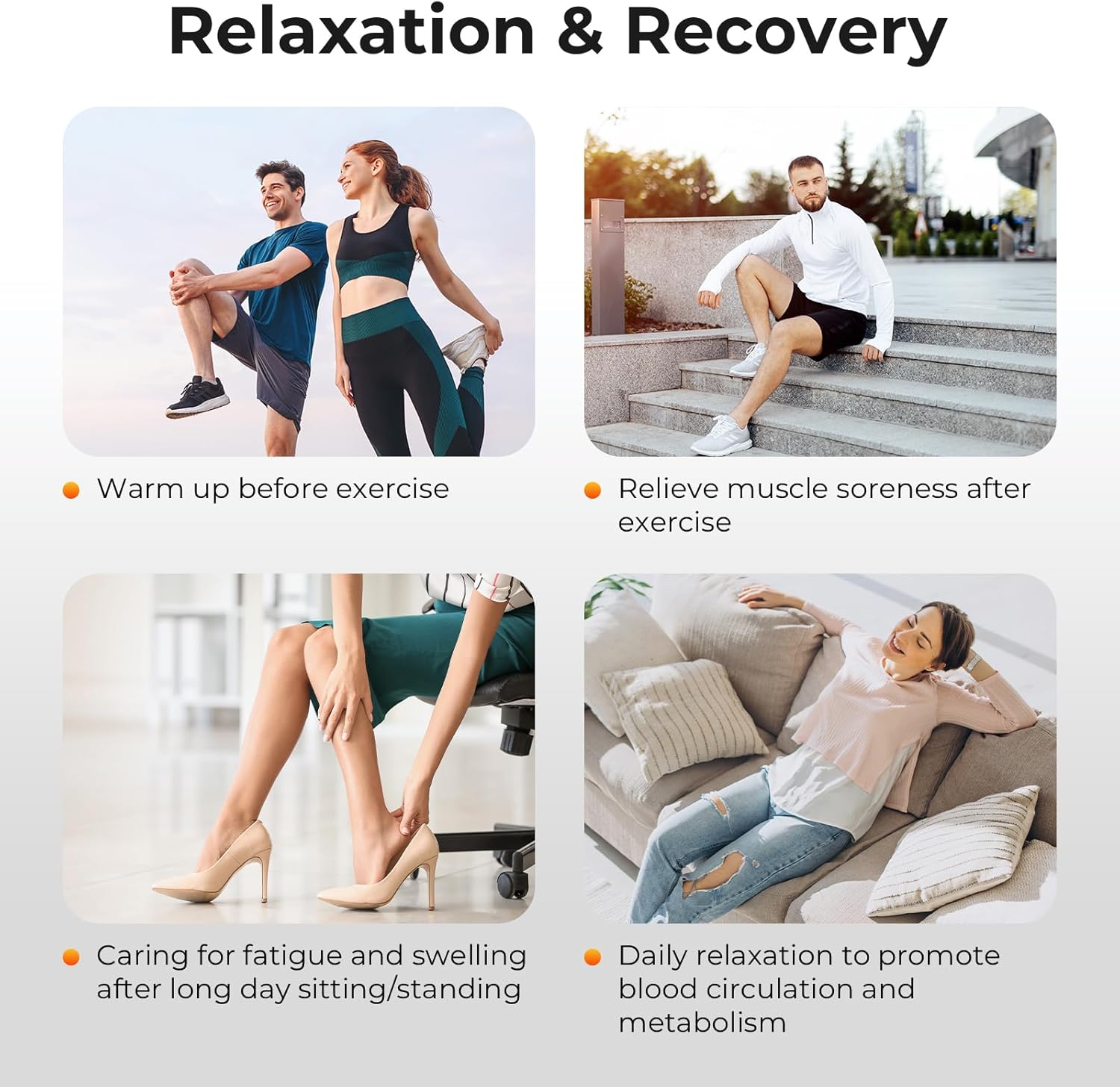 Nekteck Leg Compression Massager with Heat Leg Massager for Circulation and Pain Relief, Air Compression Boot Massage Tool with 2 Heats 6 Modes, Relaxation Gifts for Men Women Dad Father's Day - Image 7