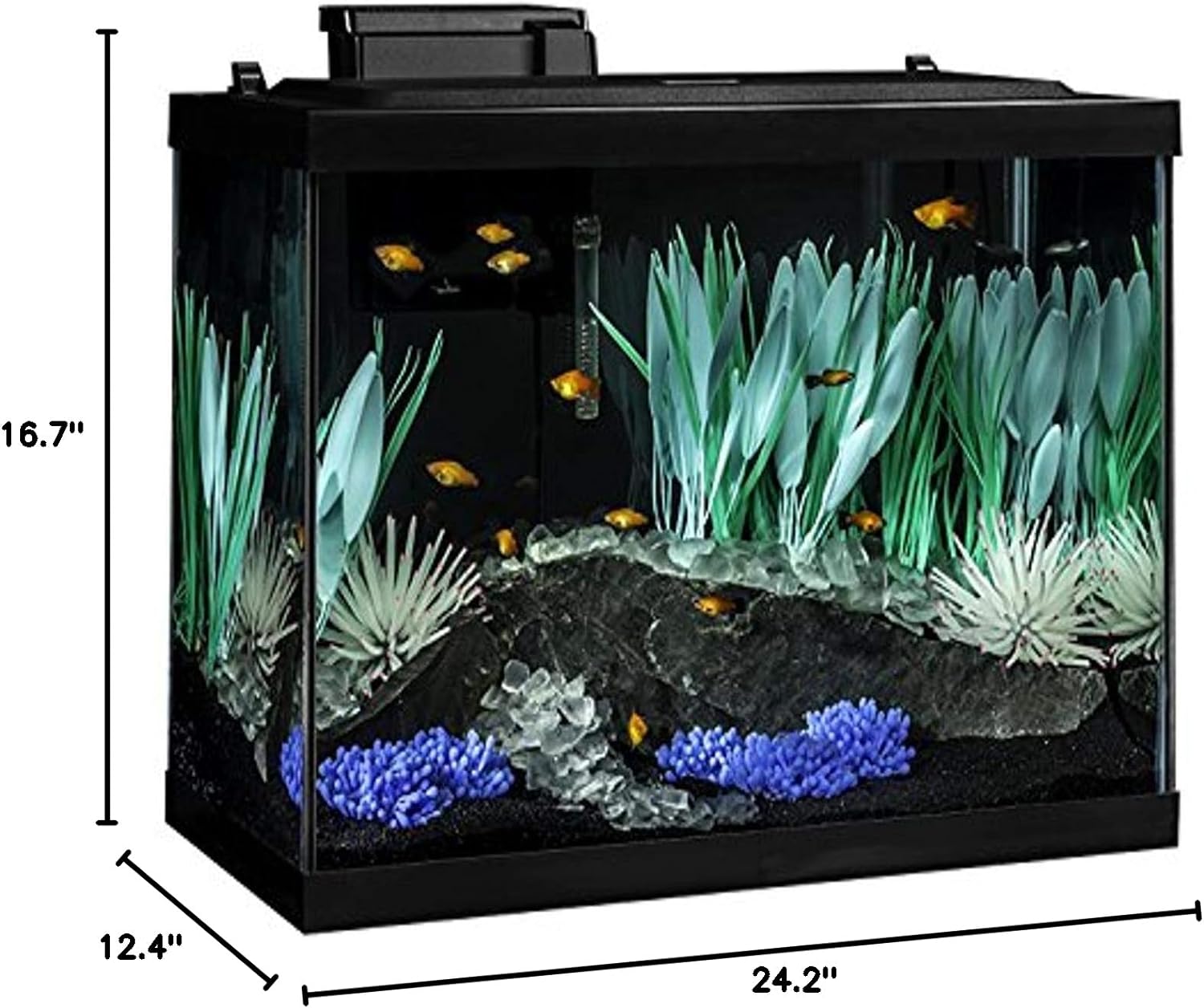 Tetra ColorFusion Aquarium 20 Gallon Fish Tank Kit, Includes LED Lighting and Decor - Image 11
