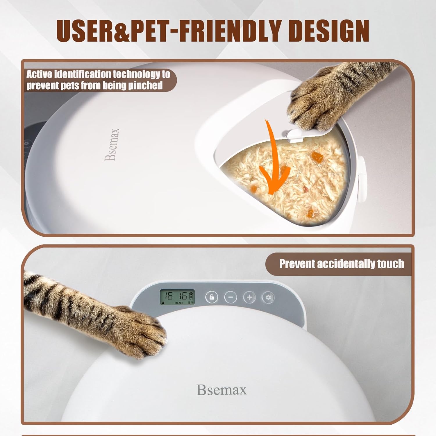 Automatic Wet Food Cat Feeder, Auto Refrigerated Wet Foods Feeder for Cats Dogs 4 Meal Timed Fresh Foods Dispenser with 2 Ice Packs Small Pet Feeders for Kitty Puppy Automatic Cat Dog Food Bowl - Image 3