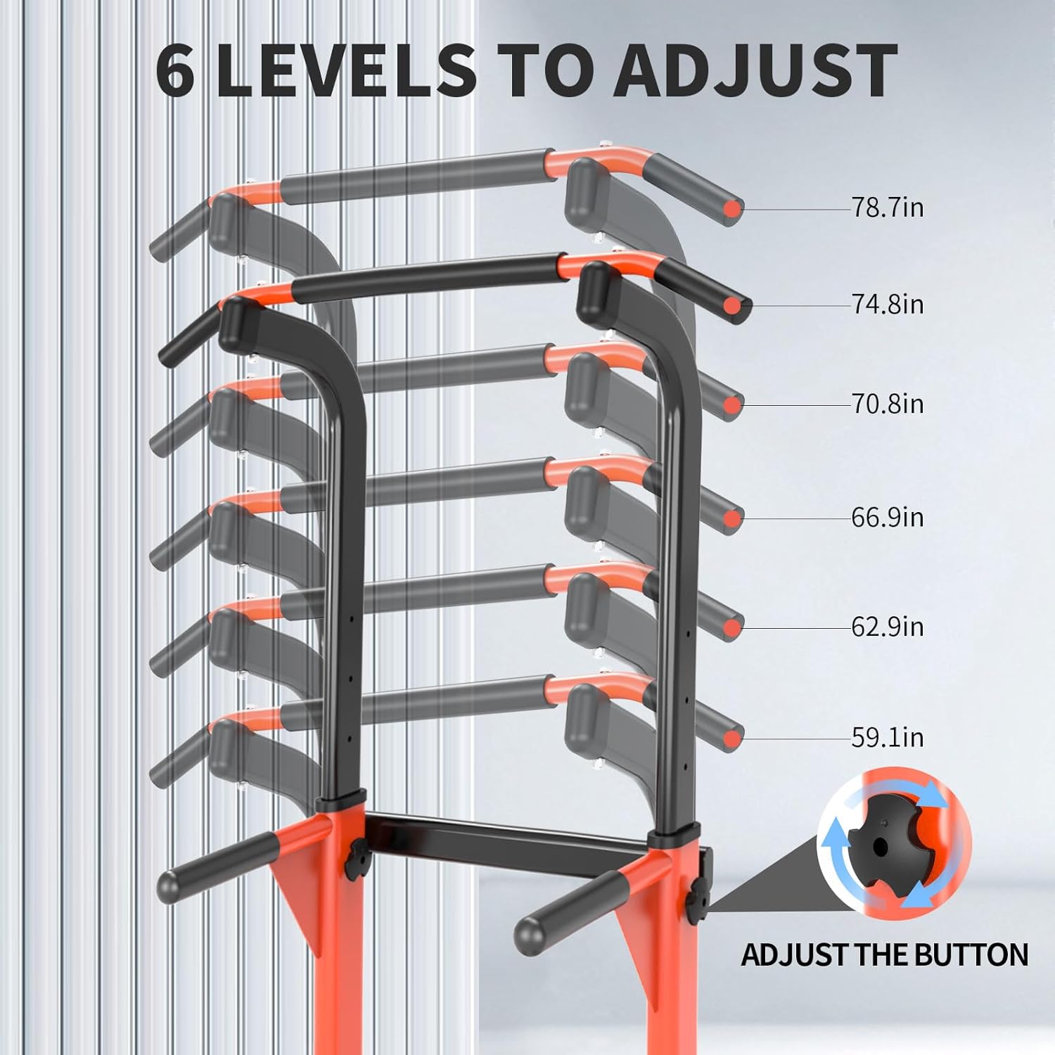 Z ZHICHI Pull Up Dip Station For Home Gym Strength Training Fitness Workout Station Chin-Ups Push-Ups Pull-Ups Dip-Ups 330LBS T055CDC - Image 5