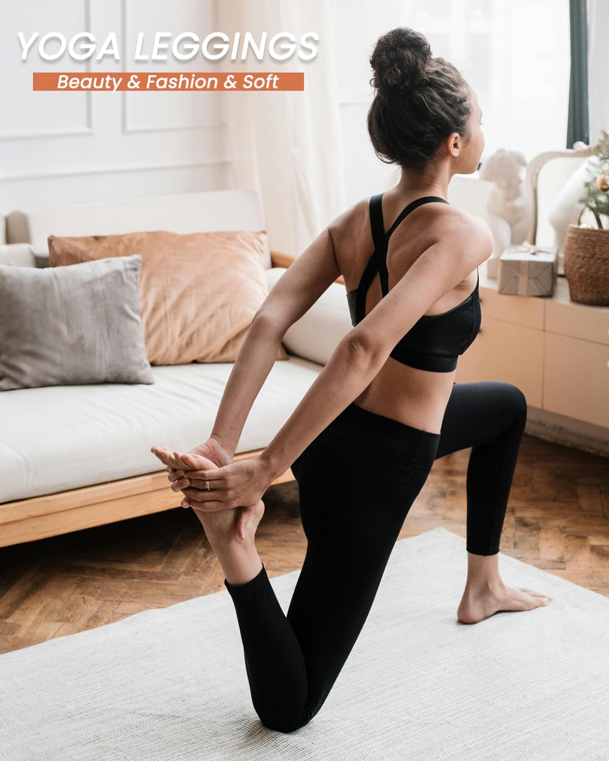 CTHH High Waisted Leggings for Women – Tummy Control Soft Workout Yoga Pants, Womens Black Leggings for Gym Running - Image 3