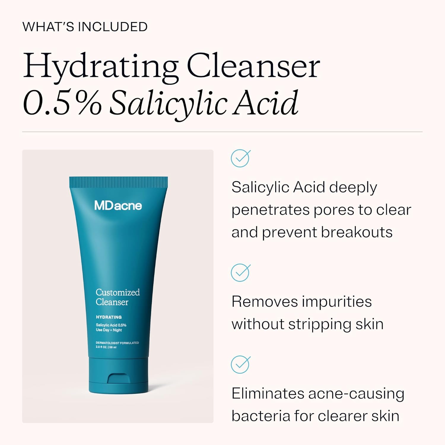 MDacne 3 Step Face Acne Treatment Kit, Benzoyl Peroxide Cream 2.5%, Salicylic Acid Cleanser, Niacinamide Moisturizer – Medicated Plant-Based Skincare for Adult & Teen Acne, 30 Day Kit - Image 7