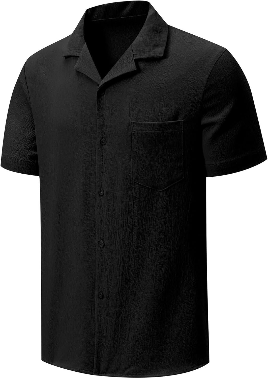 JMIERR Men Texture 2 Piece Outfit Short Sleeve Lightweight Beach Button Down Shirt Casual Pant Sets with Pocket - Image 7