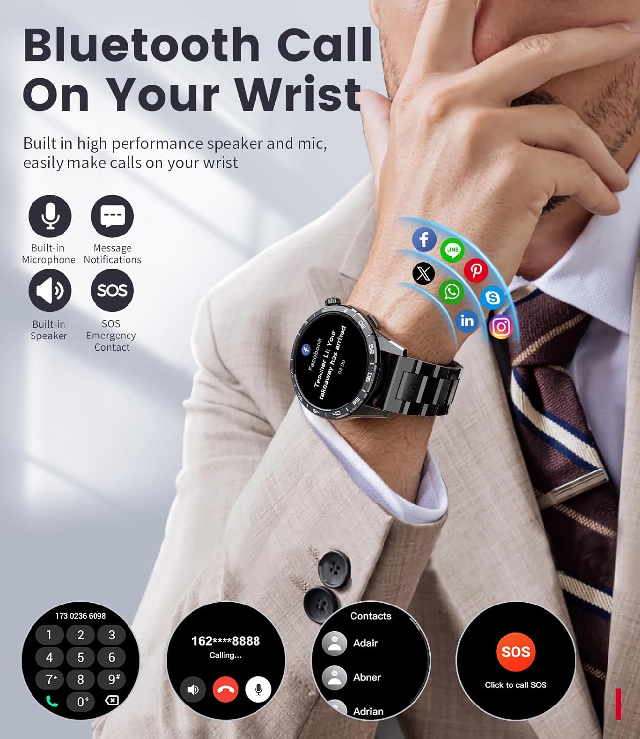LIGE Smart Watches for Men(Answer/Make Calls), 1.43" HD AMOLED Fitness Tracker with 110+ Sport Modes, 24/7 Heart Rate Sleep Monitor Smartwatch, IP68 Waterproof Smart Watch for Android iOS - Image 3