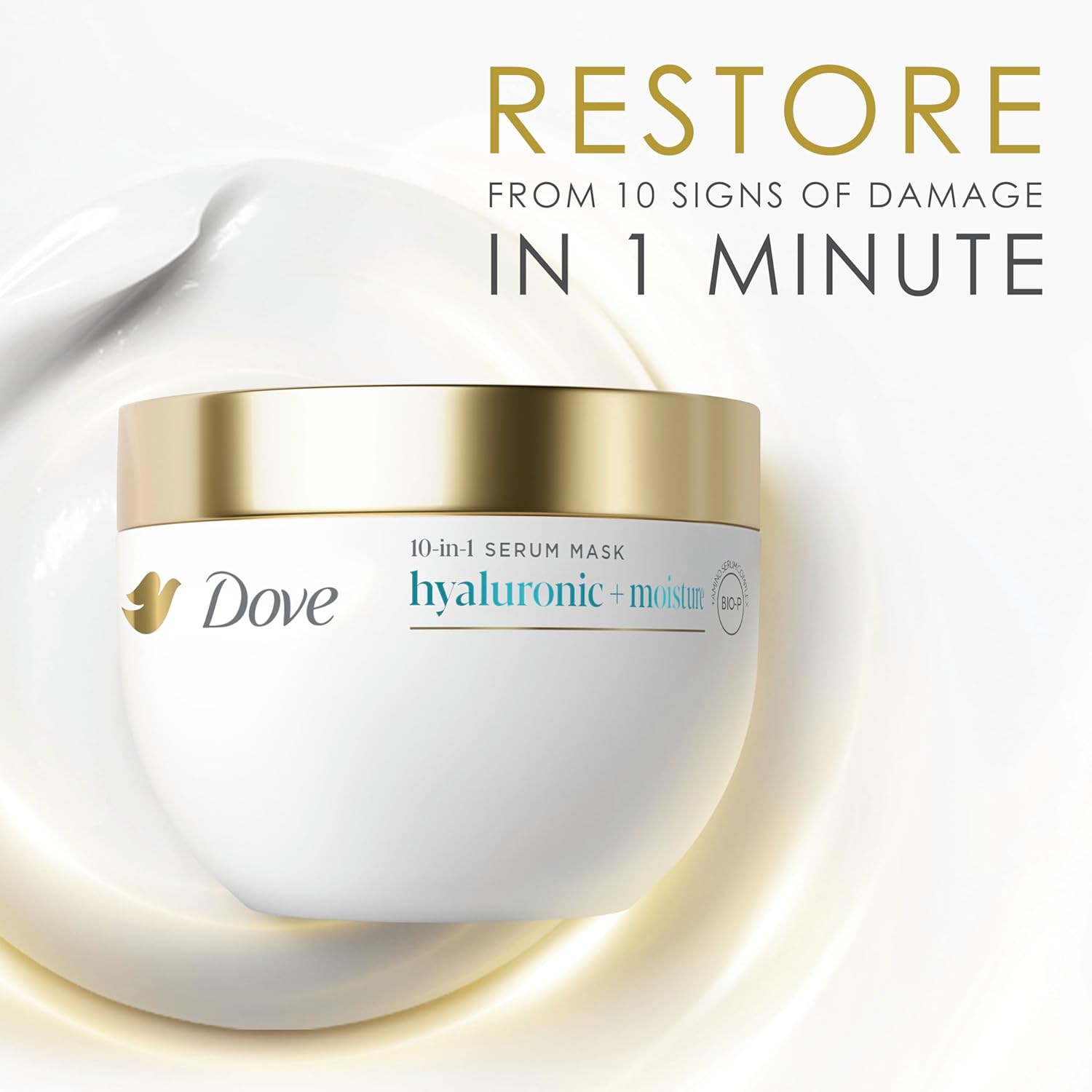 Dove Hair Hyaluronic Moisture for Dry Hair 10-in-1 Hydrating Hair Mask with Bio-Protein Care Technology and Hyaluronic Serum 9.2 Fl Oz - Image 8