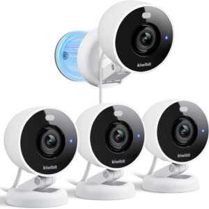 Kiwibit 2K Security Camera Indoor/Outdoor, Magnetic Wired Cameras for Home Security, Pet Camera, Baby Monitor, AI Detection, Color Night Vision, 2.4GHz WiFi, SD & Cloud Storage, Works with Alexa