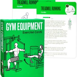 Gym Equipment Workout Cards, 62 Exercises Cards Deck Large Size 5″ x 3.5″ Fitness Cards for Women & Men, Beginner Fitness Guide to Training Exercises at Home or Gym