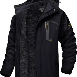 TACVASEN Men’s Winter Skiing Jackets Water Resistant Fleece Coats Insulated Thermal Snowboard Jacket Parka Raincoat with Hood