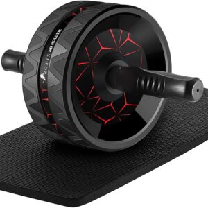Ab Roller Wheel for Abs Workout, Exercise Wheels with Thick Knee Pad, No Noise Ab Wheel Roller for Core Workout, Abdominal Exercise, Rueda Para Abdominales, Home Gym Fitness Equipment for Men Women
