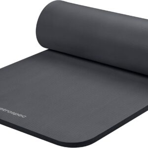 Retrospec Solana Yoga Mat 1″ Thick w/Nylon Strap for Men & Women – Non Slip Exercise Mat for Home Yoga, Pilates, Stretching, Floor & Fitness Workouts