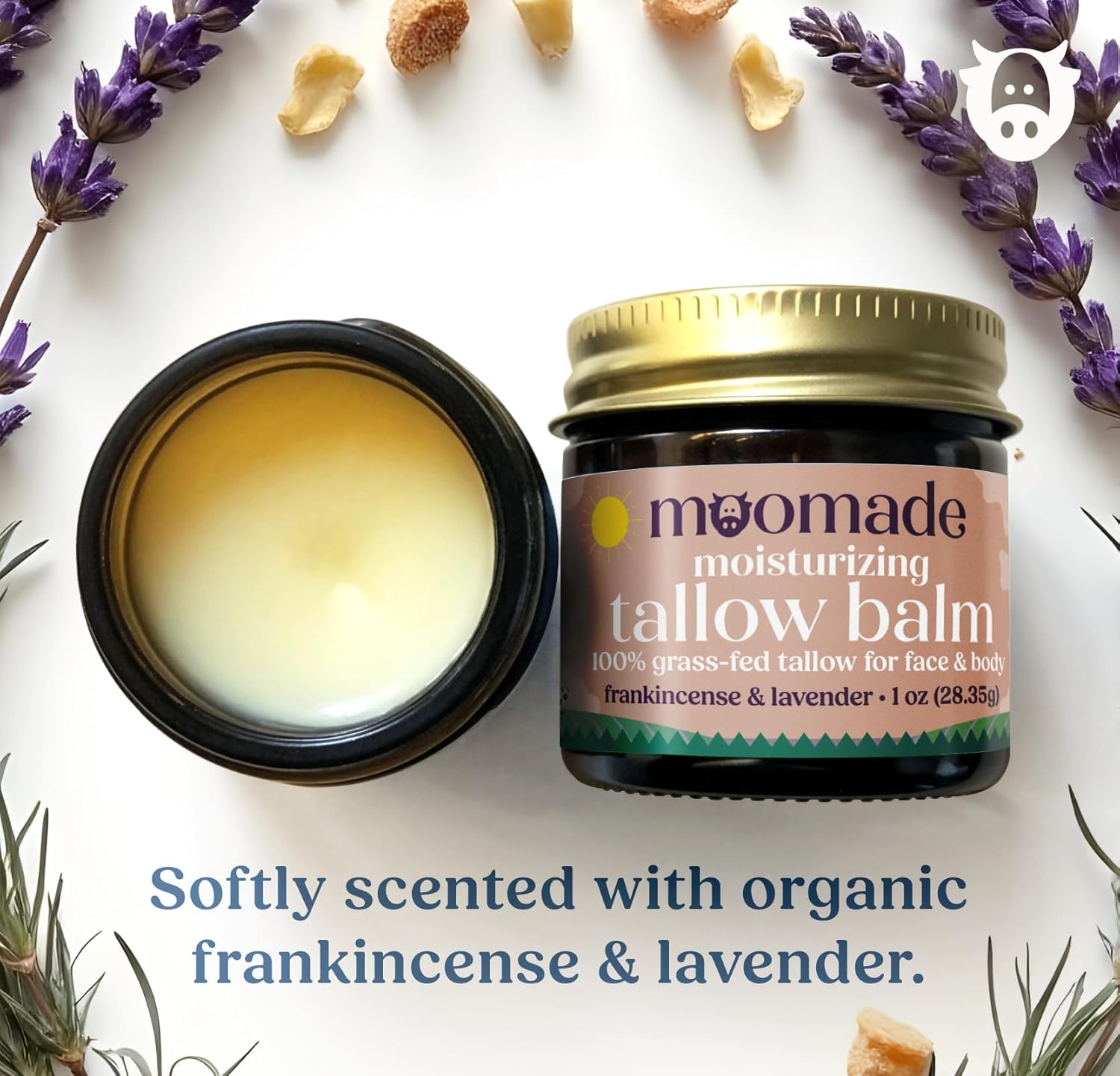 Organic Beef Tallow Balm with Frankincense, Lavender, & Rosehip Oil, 1 oz – Hand Made in USA Tallow Moisturizer for Dry, Sensitive Skin, Rosacea, Eczema | Natural Hydration for Face & Body - Image 2