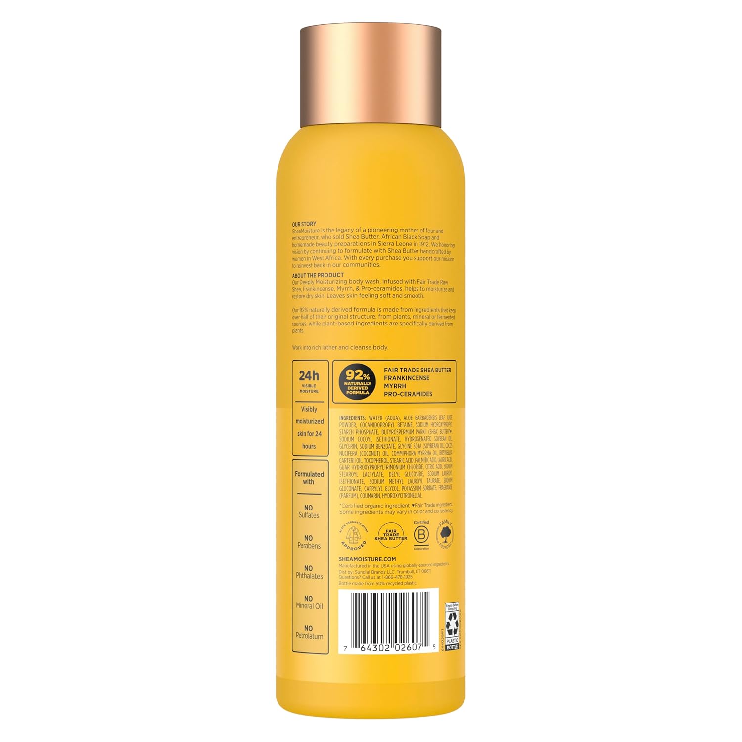 SheaMoisture Raw Shea Butter Body Wash Moisturize and Restore Deeply Moisturizing body wash for 24H Visible Moisture for Healthy, Glowing Skin 18 oz - Image 2
