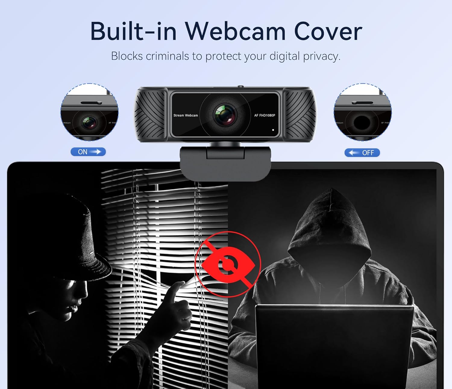 Streaming Webcam for PC - 1080P HD Webcam with Microphone, Privacy Cover, AutoFocus, Noise Cancellation, Auto Light Correction, USB Computer Web Camera, Plug and Play, for Laptop, Desktop, Mac - Image 3
