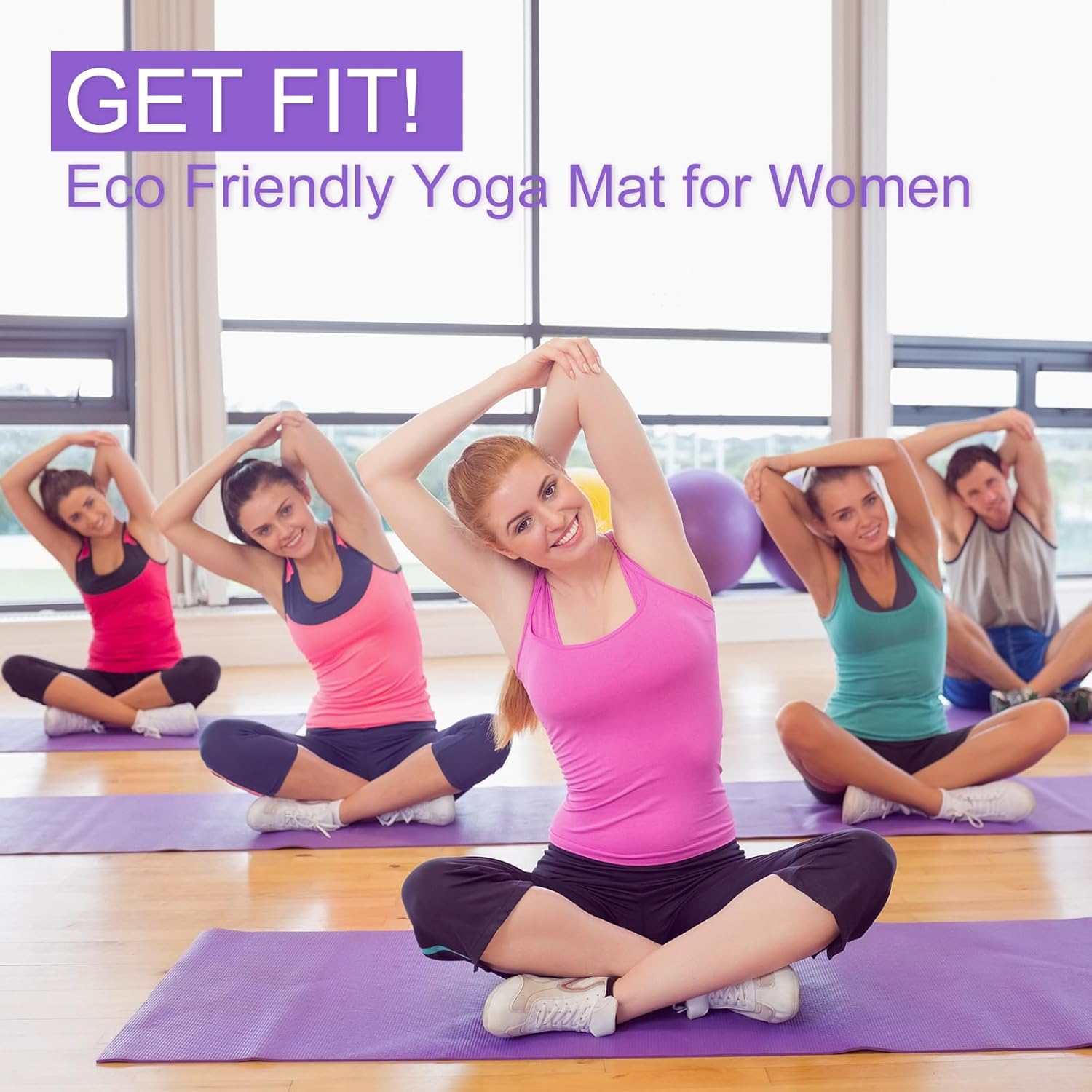 3 mm Thick Yoga Mat Bulk, Non Slip Exercise Workout Fitness Pad for Women Men, Gym Home Yoga Pilates, Easy to Clean, Sturdy PVC - Image 4