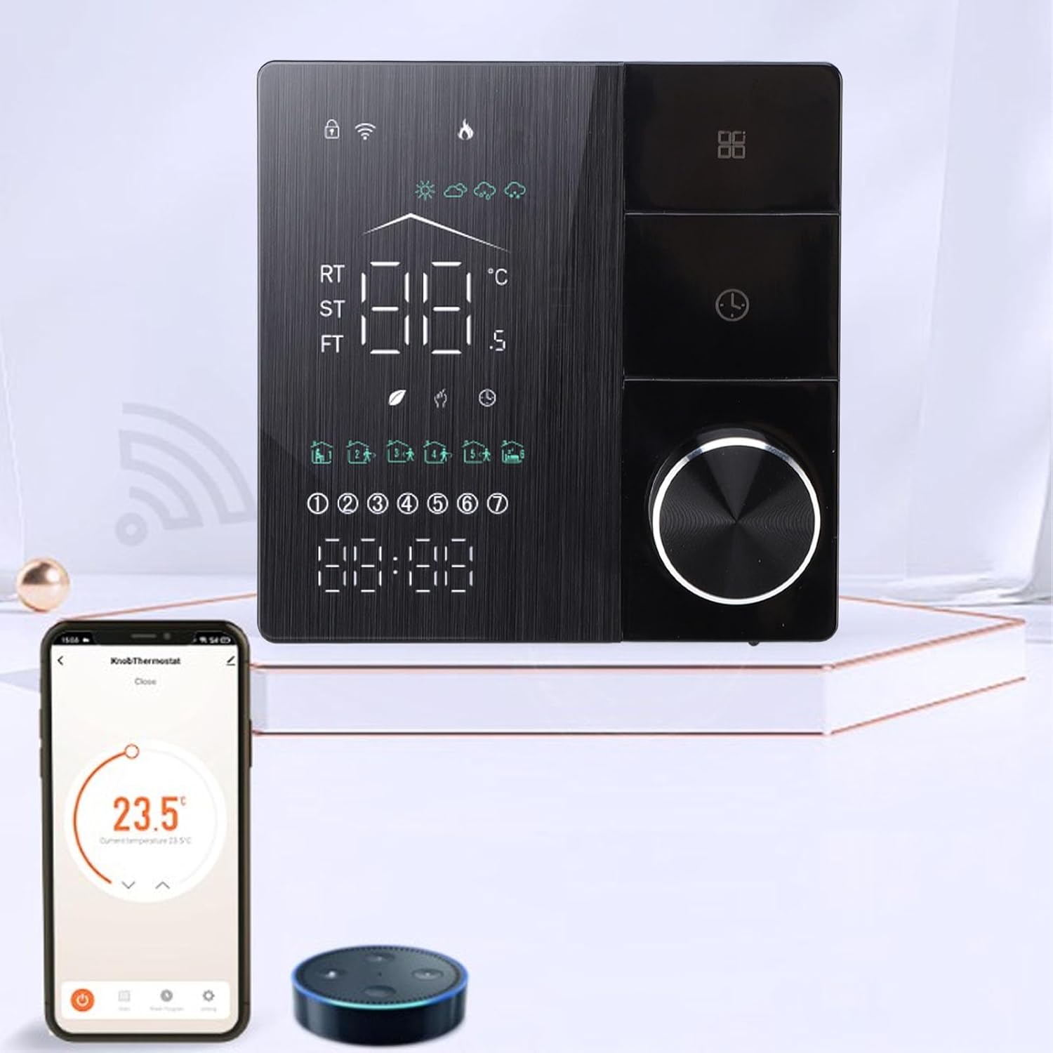 Smart Thermostat, Weekly Programming AI Learning Energy Saving Thermostat for Home Office Hotel - Image 5