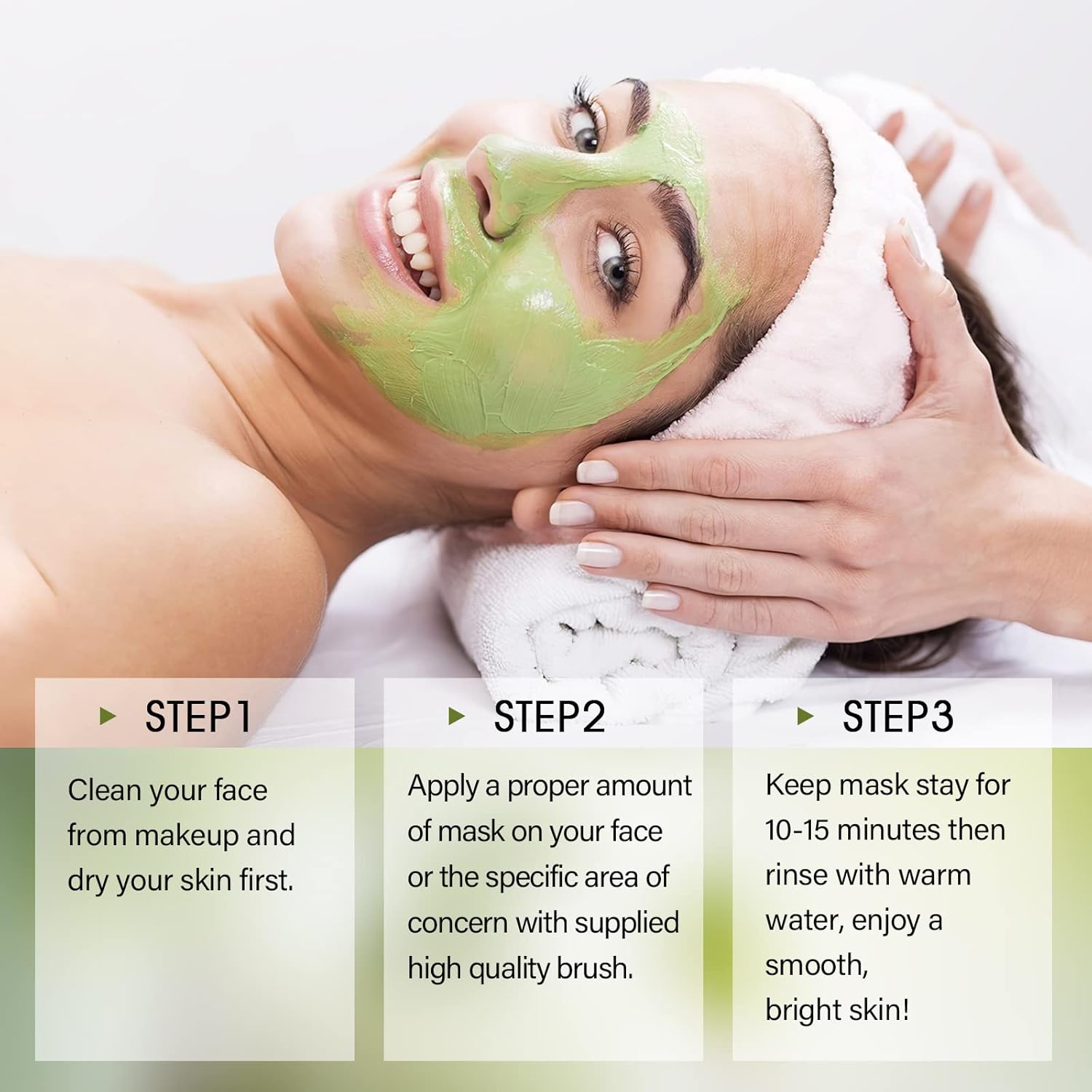 SHVYOG Green Tea Face Mask, Antioxidant Green Tea Clay Mask with Volcanic Mud, Deep Cleansing & Moisturizing & Hydrating Clay Facial Mask for Pores, Blackheads, Wrinkles, Dirts - Image 6