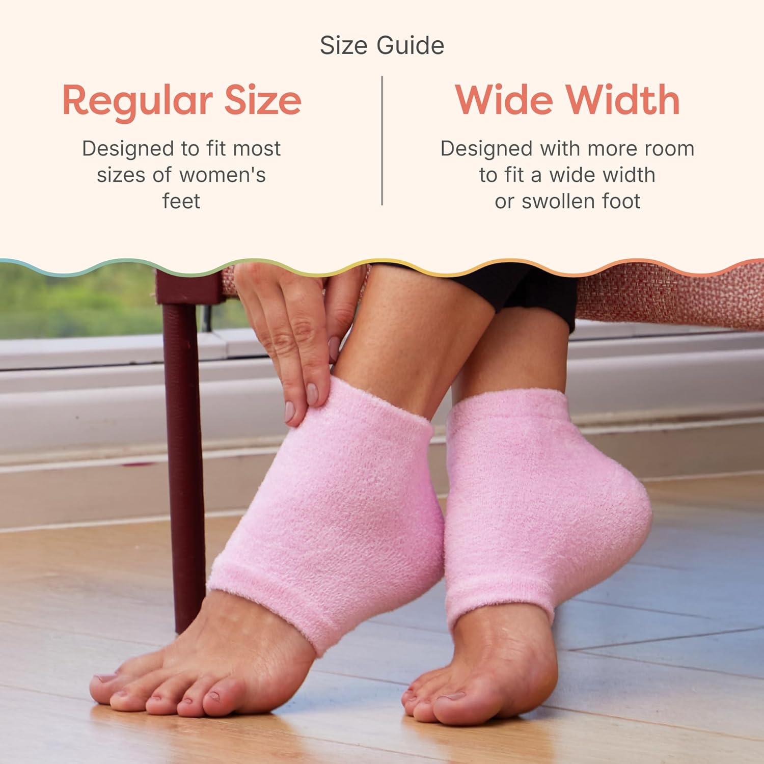 ZenToes Moisturizing Socks for Cracked Heel Treatment, Vitamin E, Olive Oil and Jojoba Oil Infused Heel Socks, Spa Gifts for Women, Mothers Day Gifts (Fuzzy Pink, Regular) - Image 7